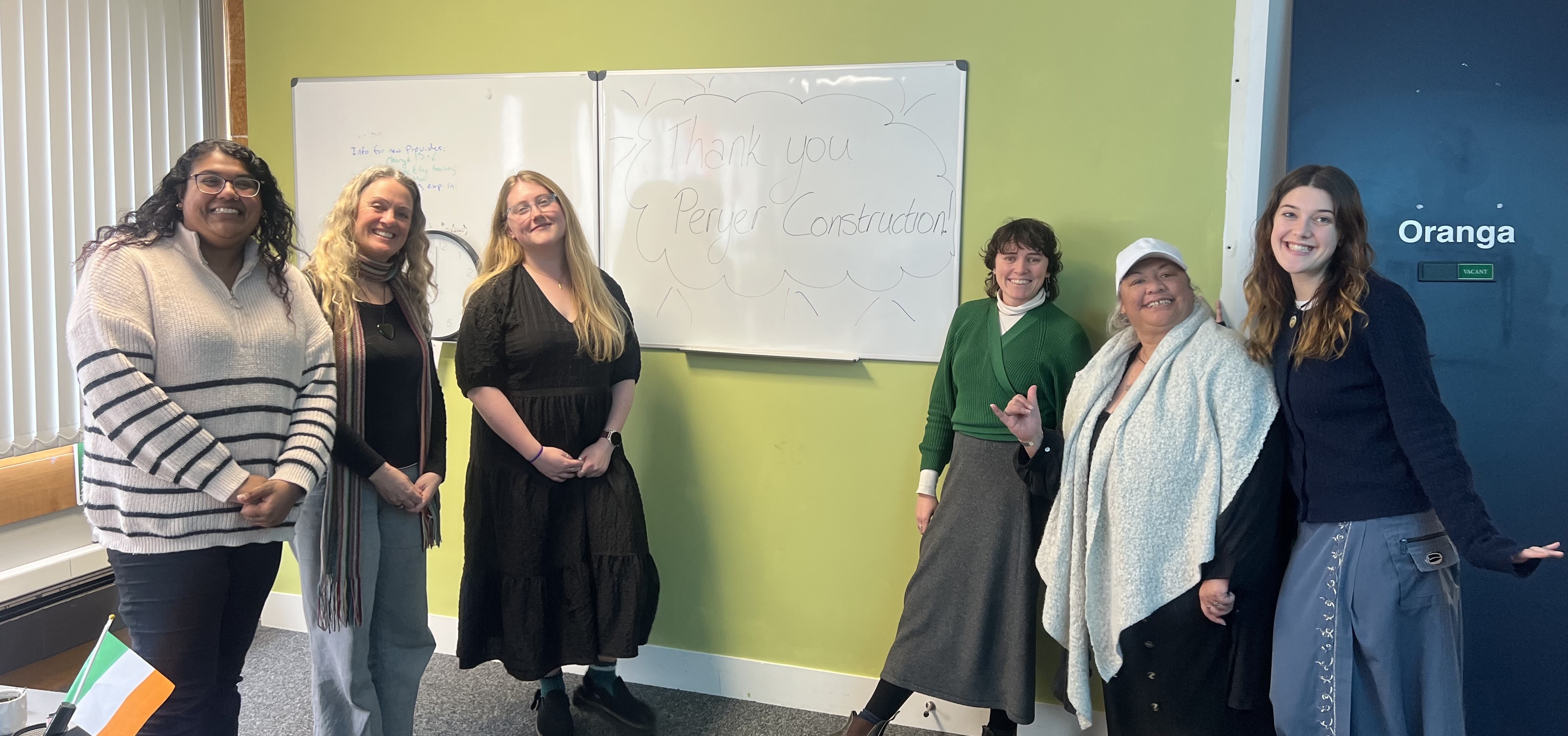 Peryer assist the team at Wellington Rape Crisis with some demo work.